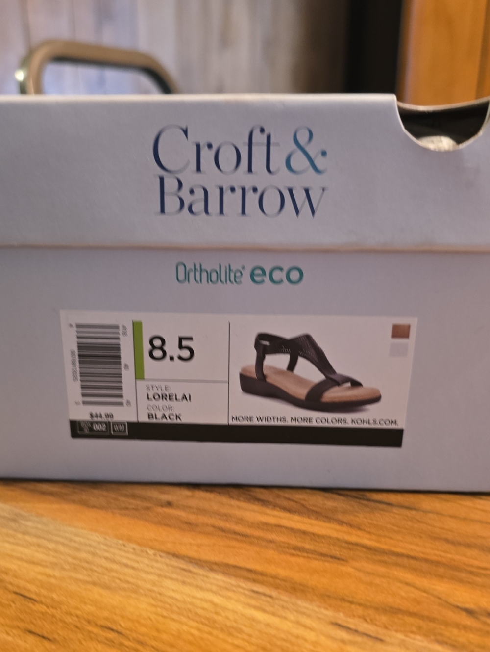 croft & barrow Black Women's T-Strap Sandal